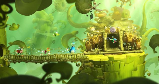 A green level in Rayman Legends