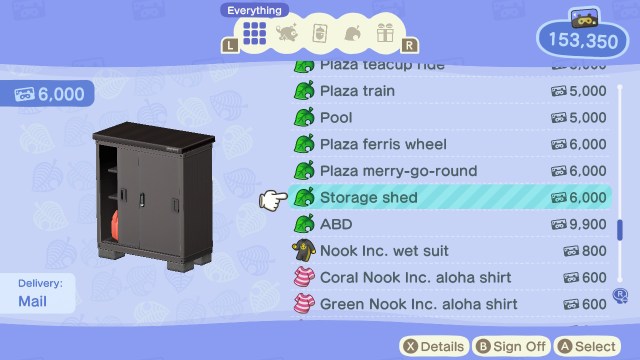 animal crossing new horizons storage shed