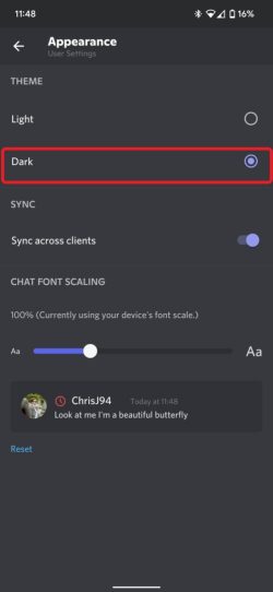 how to get obsidian mode in discord