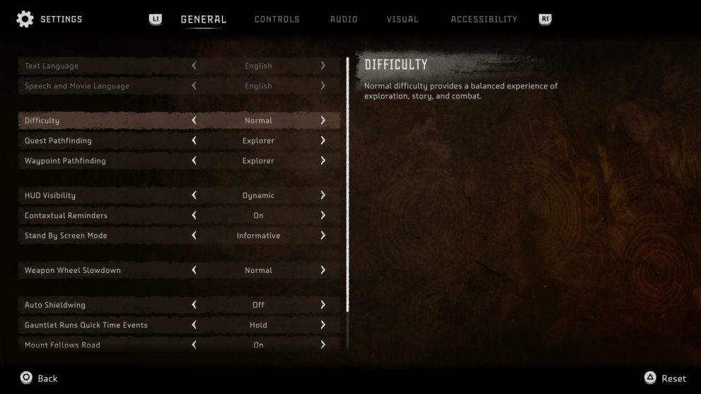 Horizon Forbidden West Difficulty Settings