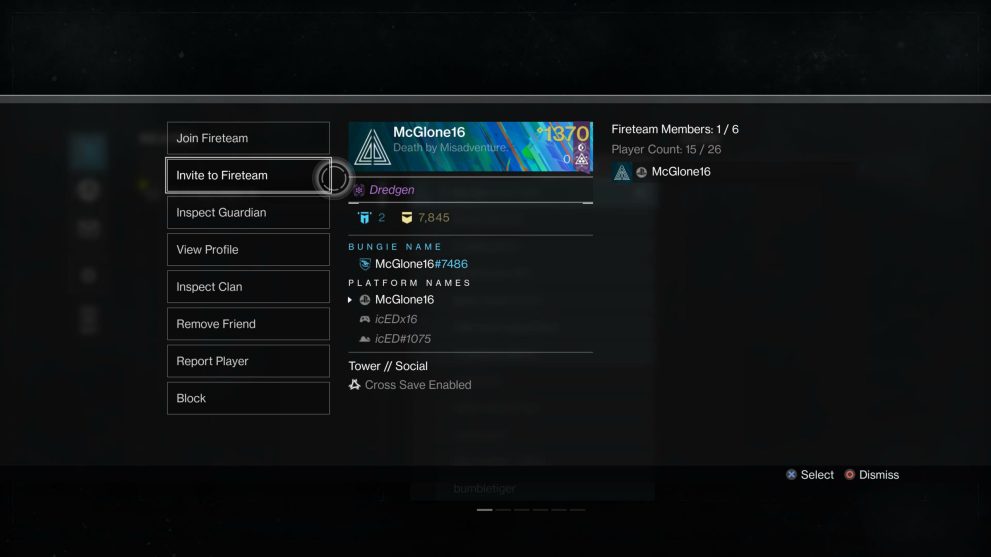 invite crossplay friends to fireteam destiny 2