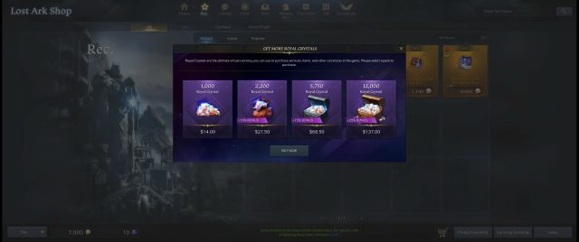 royal crystal prices in lost ark
