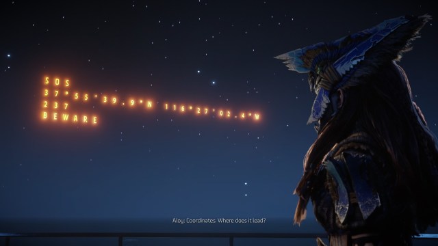 the sos message with 237 pod number listed in horizon forbidden west