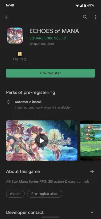 Android pre-register echoes of mana