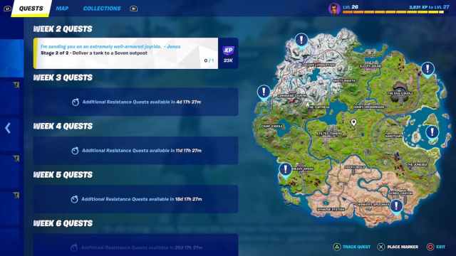 Fortnite Deliver Tank Quest Objective