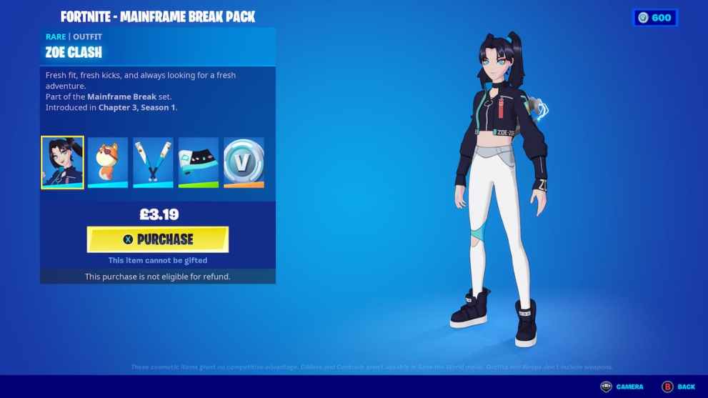 fortnite mainframe break pack zoe clash outfit