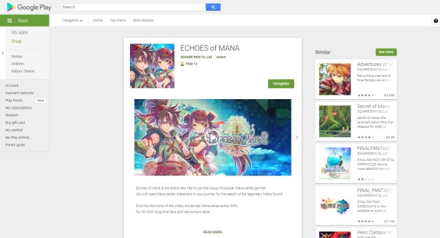 how to pre-register for Echoes of Mana on web browser