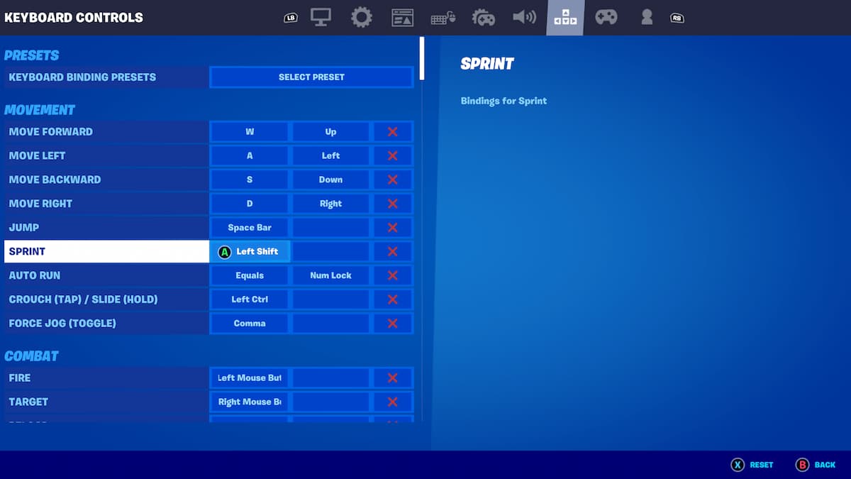 how to fix tactical sprint unbound in fortnite