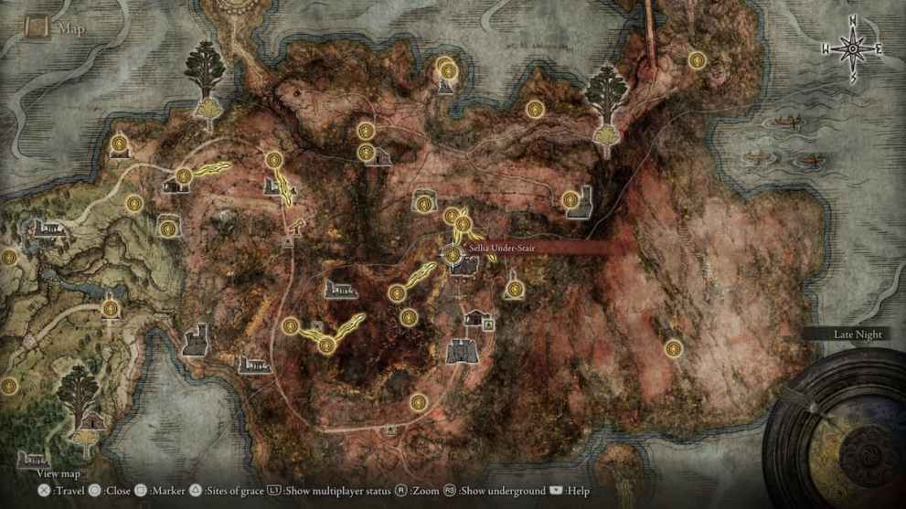 sellia location on the map in elden ring