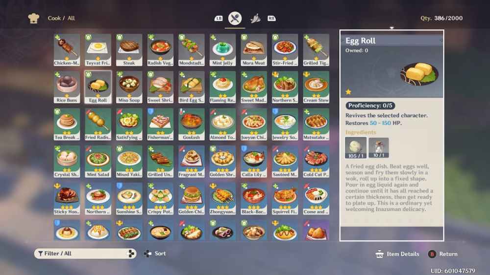 Genshin Impact Egg Roll Recipe Location