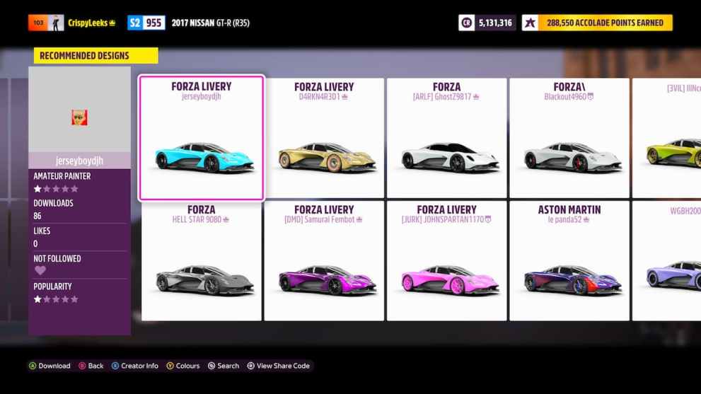 how to buy cars in forza horizon 5