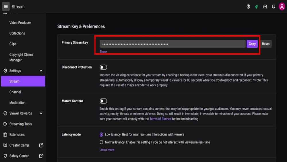 How To Find Your Stream Key on Twitch