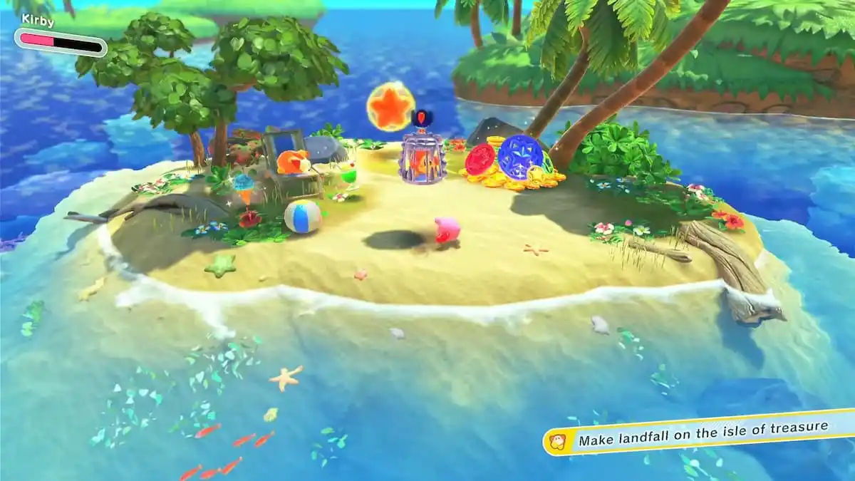 how to make landfall on isle of treasure in kirby and the forgotten land