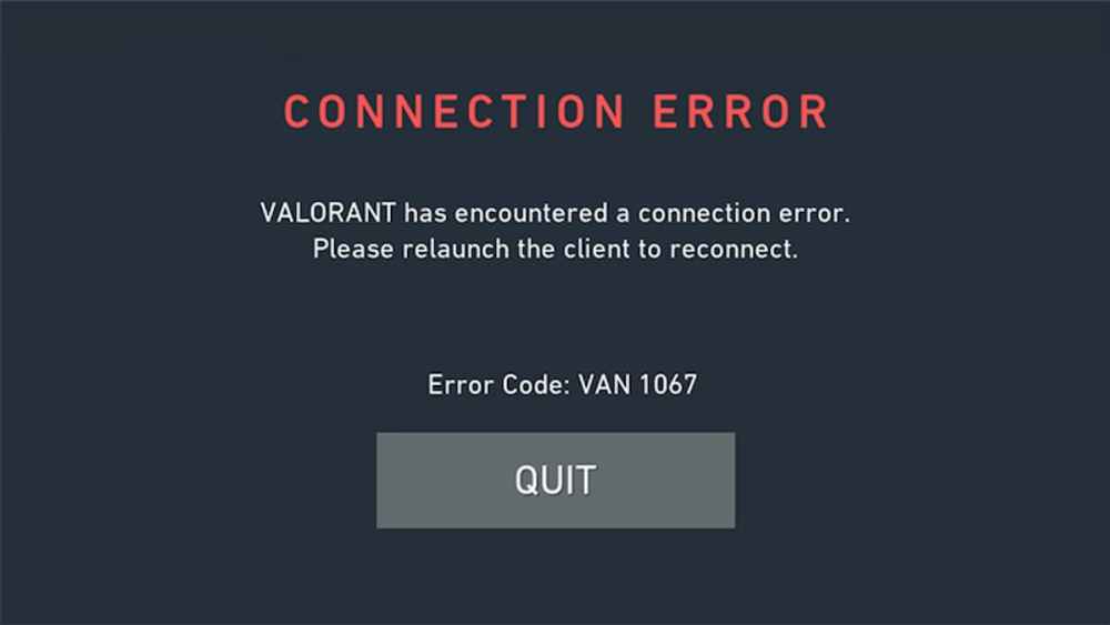 How to Fix Valorant VAN 1067 Error Code