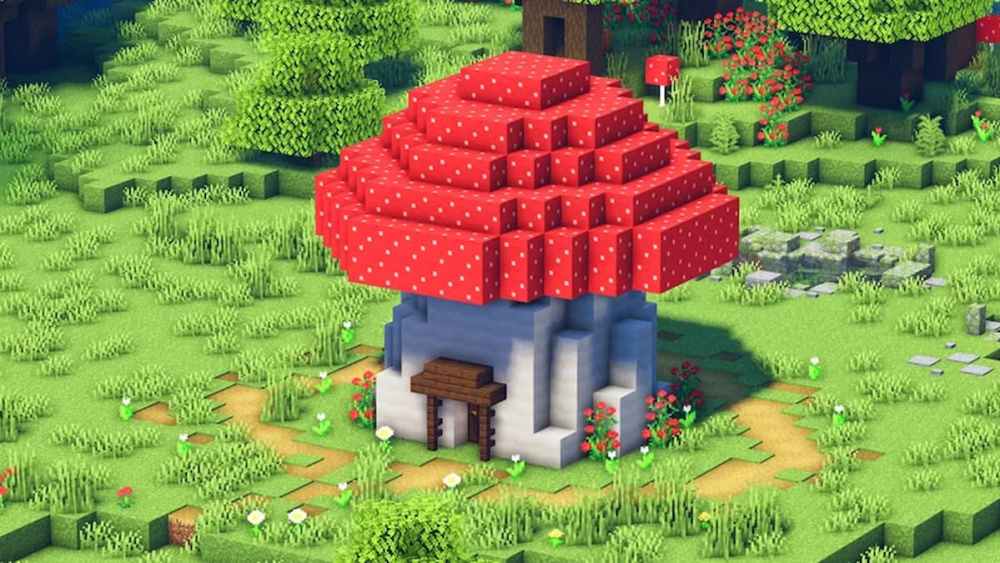 Best Cottages in Minecraft, Mushroom Cottage