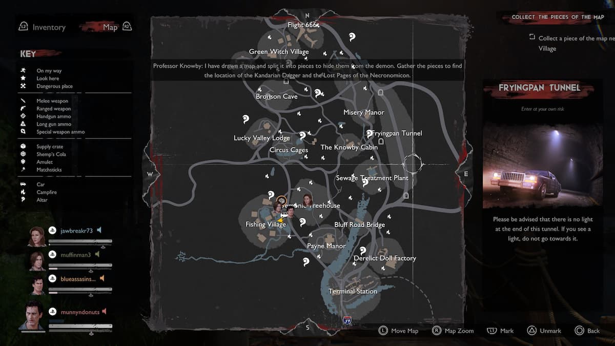 vertical map layout in evil dead: the game