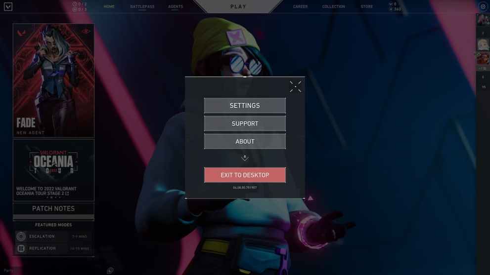 Valorant Settings Menu