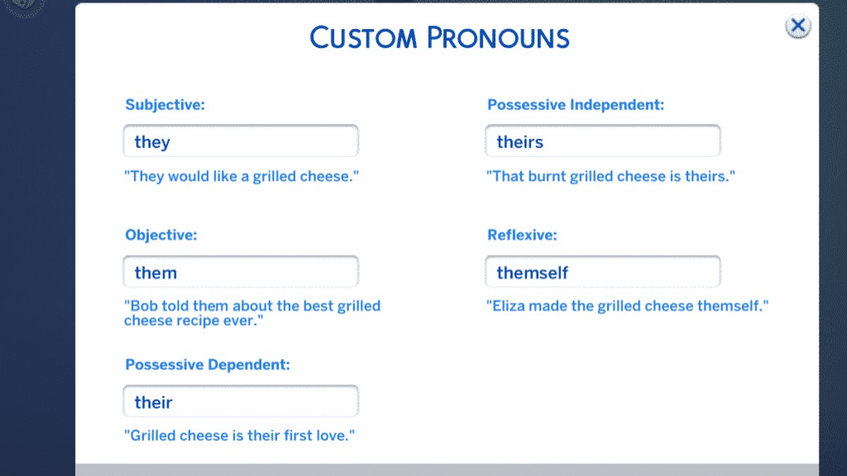 The Sims 4 Update Includes The Ability To Add Custom Pronouns To Sims