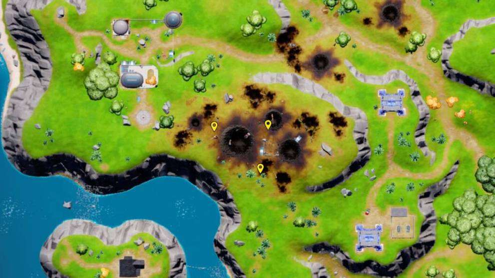 Where to Plant Saplings at Bomb Crater Clusters in Fortnite