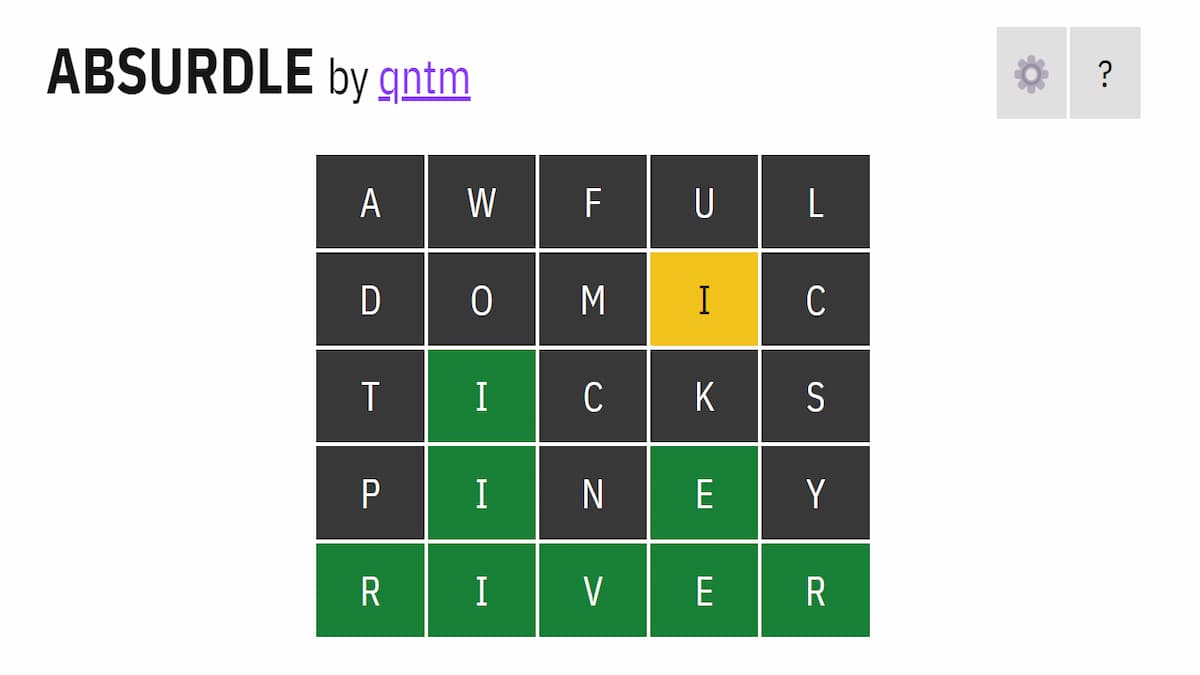 Absurdle game like wordle Absurdle game like wordle