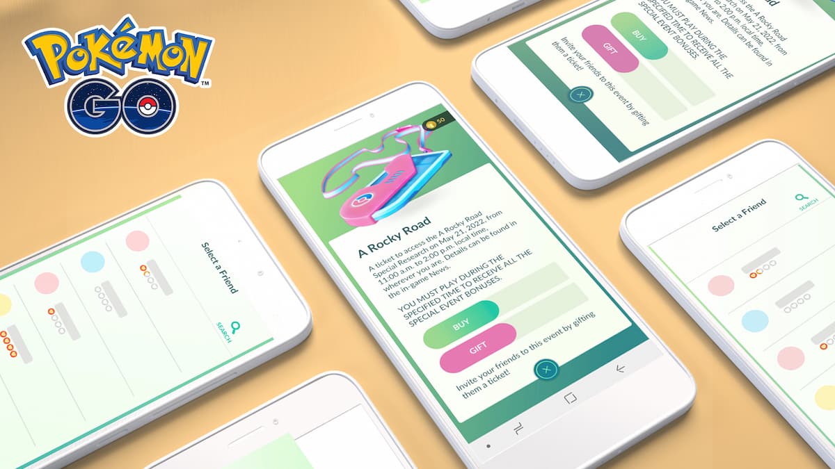 pokemon go ticket purchase and gifting screen on multiple phones