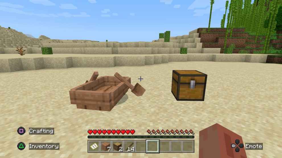 A Boat and Chest in Minecraft