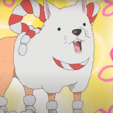 Anime dog getting a poodle cut and is horrified by that