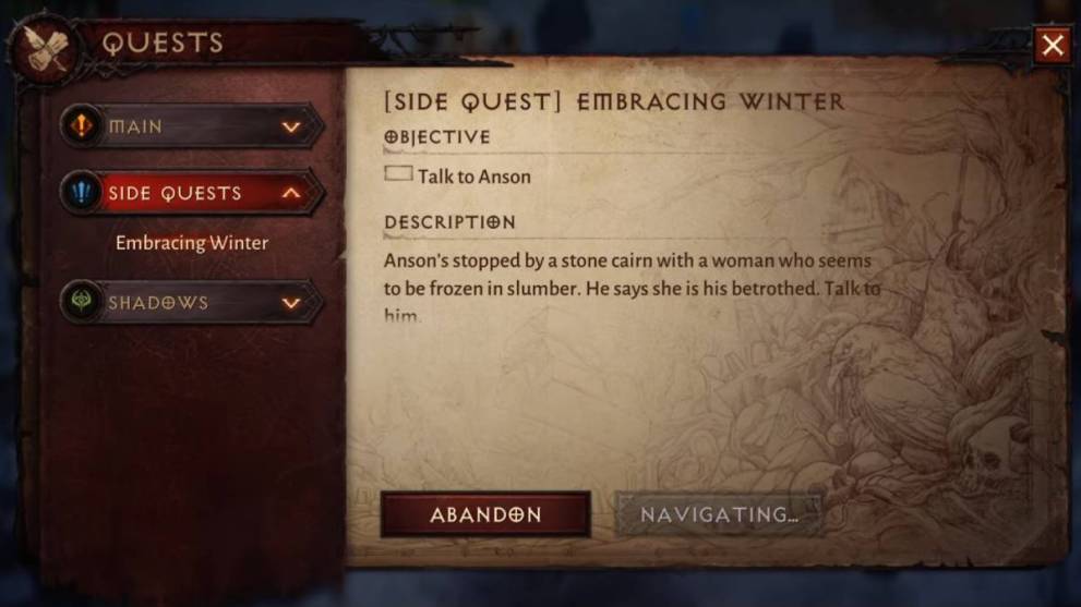 Embracing Winter _ Diablo Immortal Side Quest