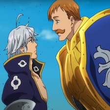 Escanor and Estarossa stare each other down before the battle commences