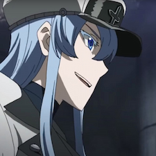 Esdeath in her uniform smiling