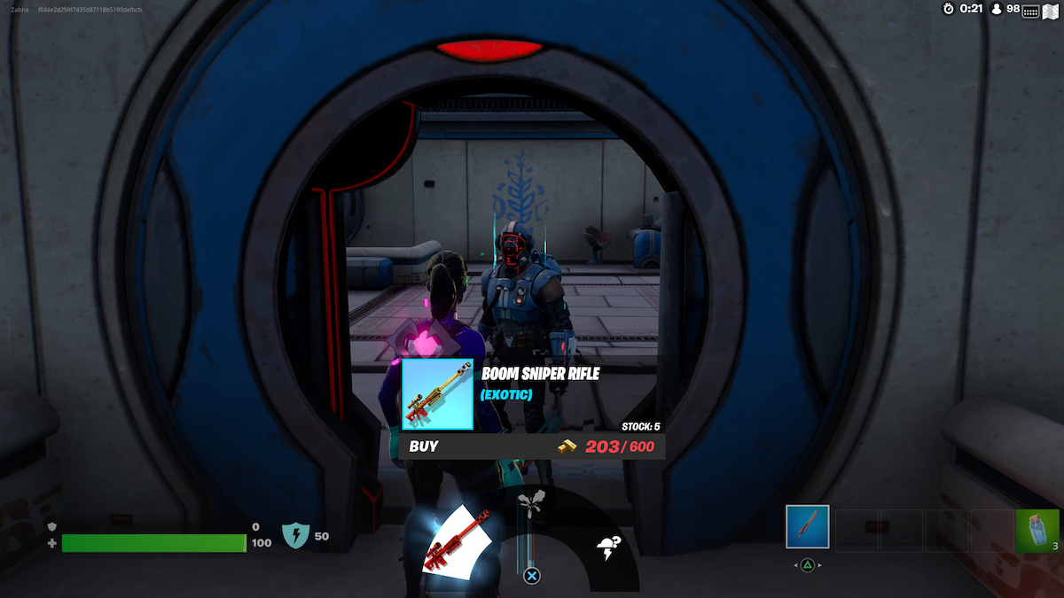The Visitor NPC Buying The Boom Sniper Rifle