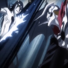 Ichigo and Ulquiorra face off in demon forms