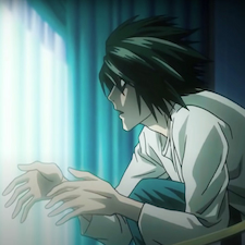 L Lawliet looking like a creep outside the window