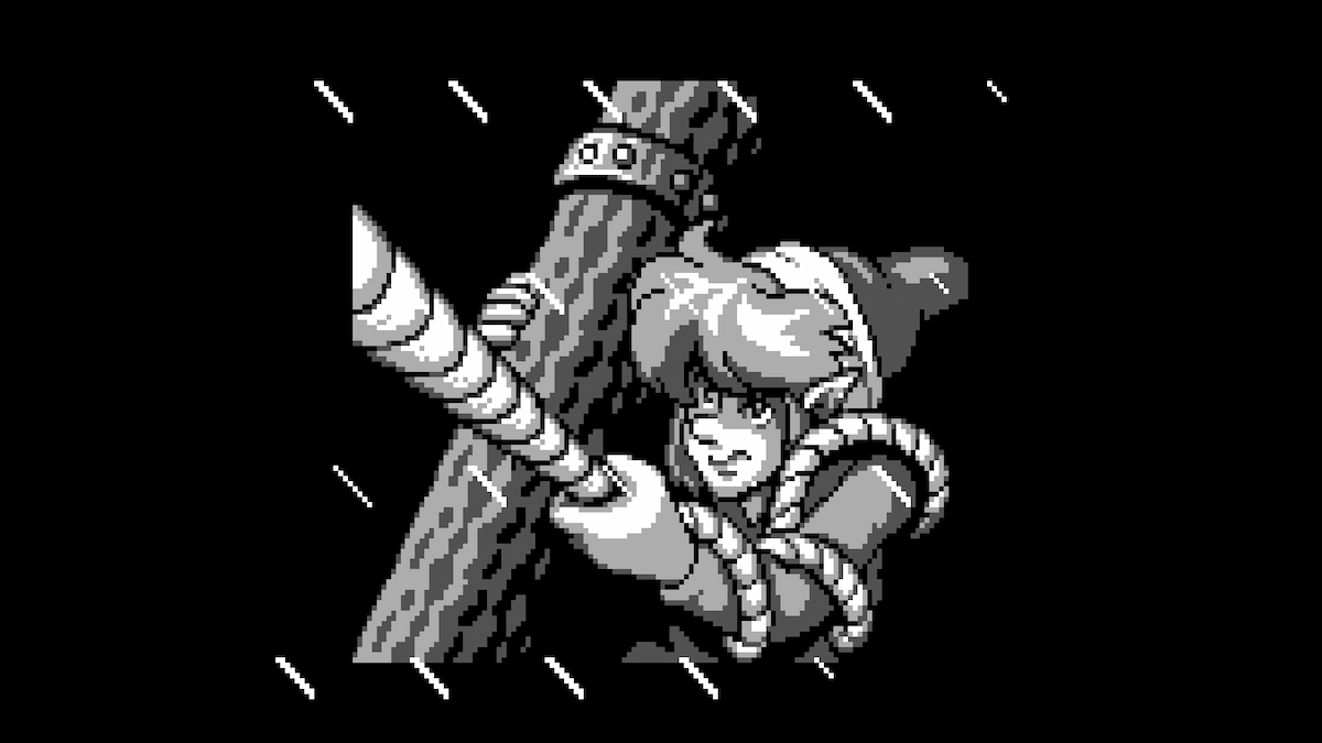Link tries to prevent his boat from capsizing in  the intro of The Legend of Zelda: Link's Awakening.