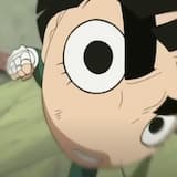 Rock Lee about to punch someone hard with a big eye