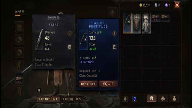 Upgrading weapons and gear in Diablo Immortal
