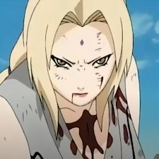 Tsunade bleeds in battle and doesn't back down