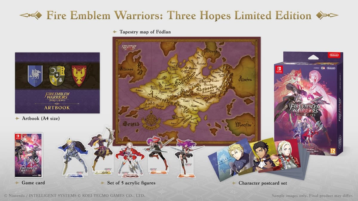 the contents of fire emblem warriors three hopes special edition