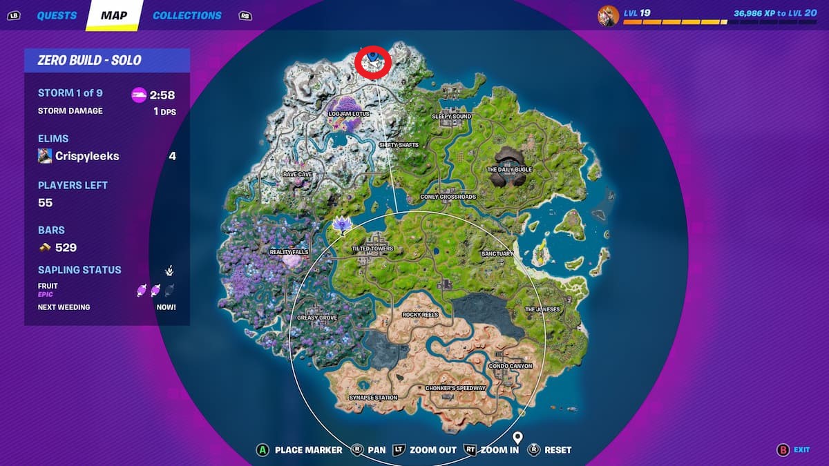 fortnite ripsaw launcher map location