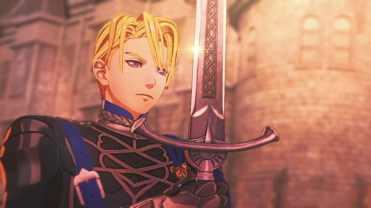 Dimitri readies his weapon in Fire Emblem Warriors: Three Hopes