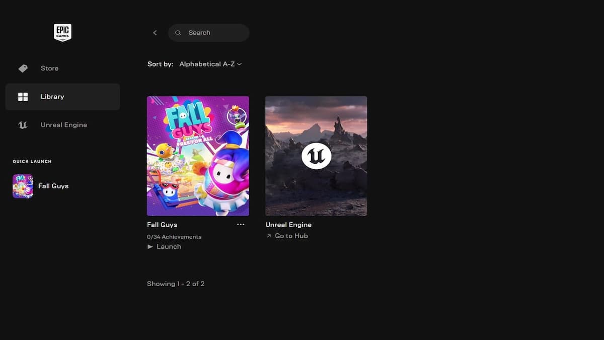 Fall Guys in your Epic Games Library