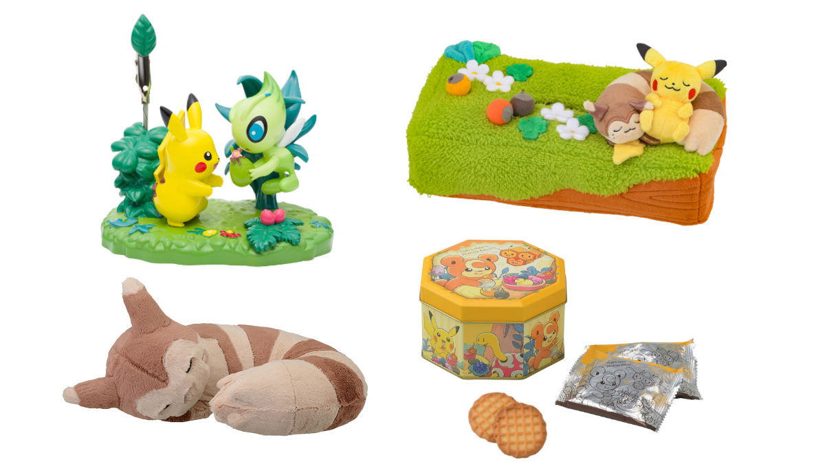 pokemon center japan merchandise with pikachu celebi furret combee teddiursa