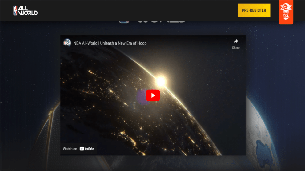 pre-register for NBA All-World