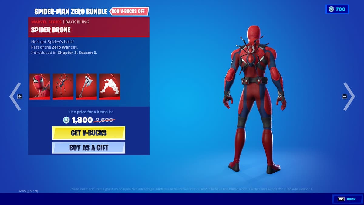 Spider-Man Zero Bundle in Fortnite Item Shop