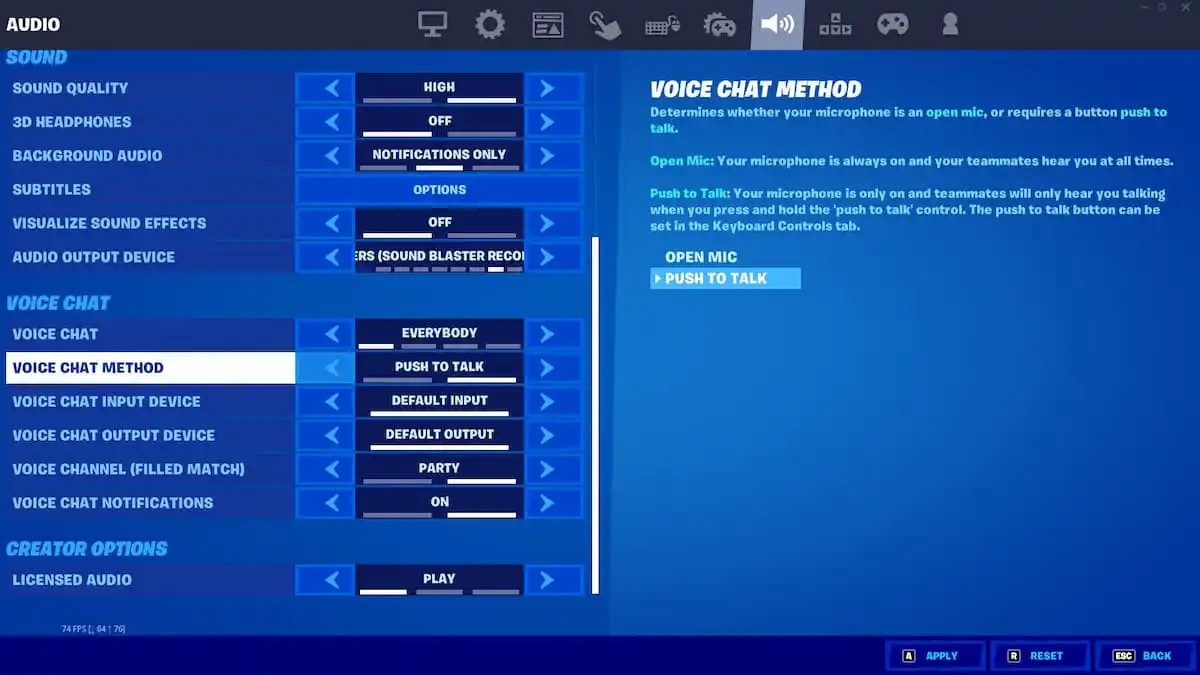 Chat.com fortnite voice How to