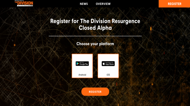 how to sign up for the Division Resurgence closed alpha test on mobile