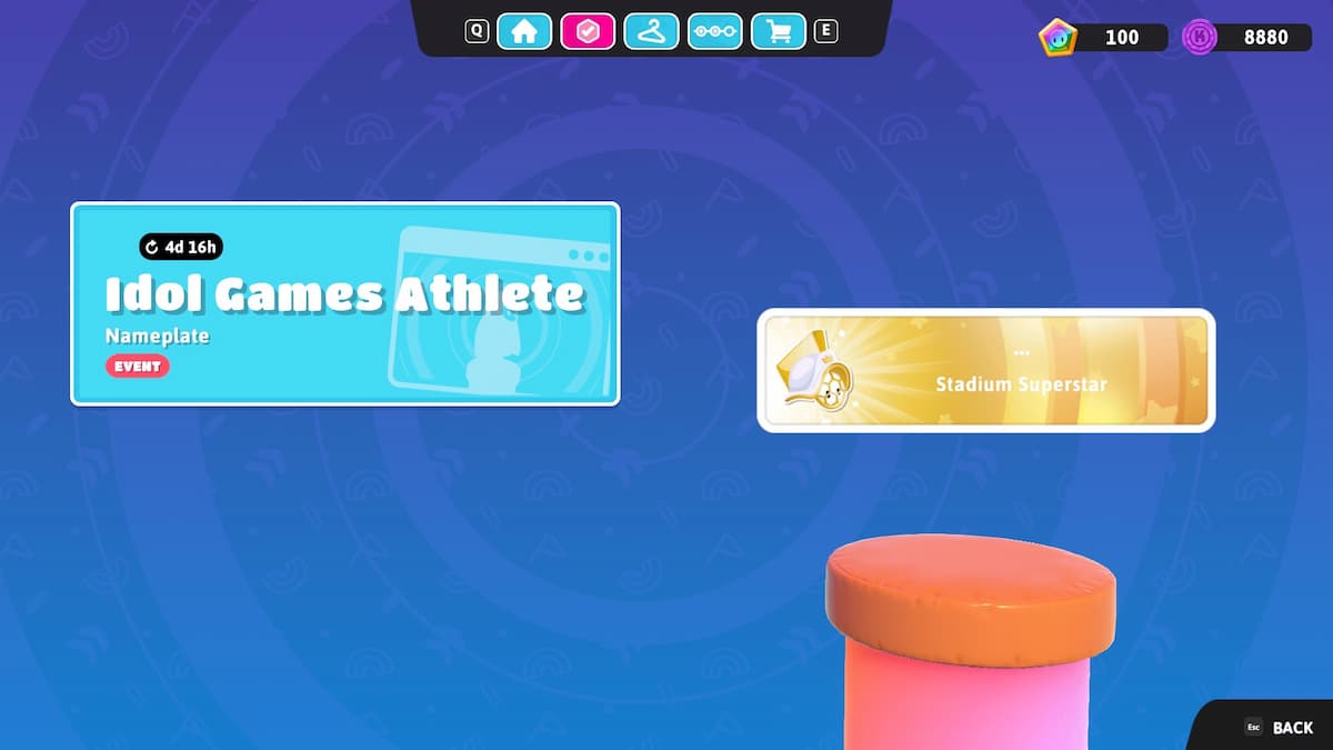 Idol Games athlete nameplate reward