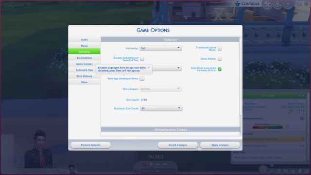 sims 4 auto age unplayed sims option