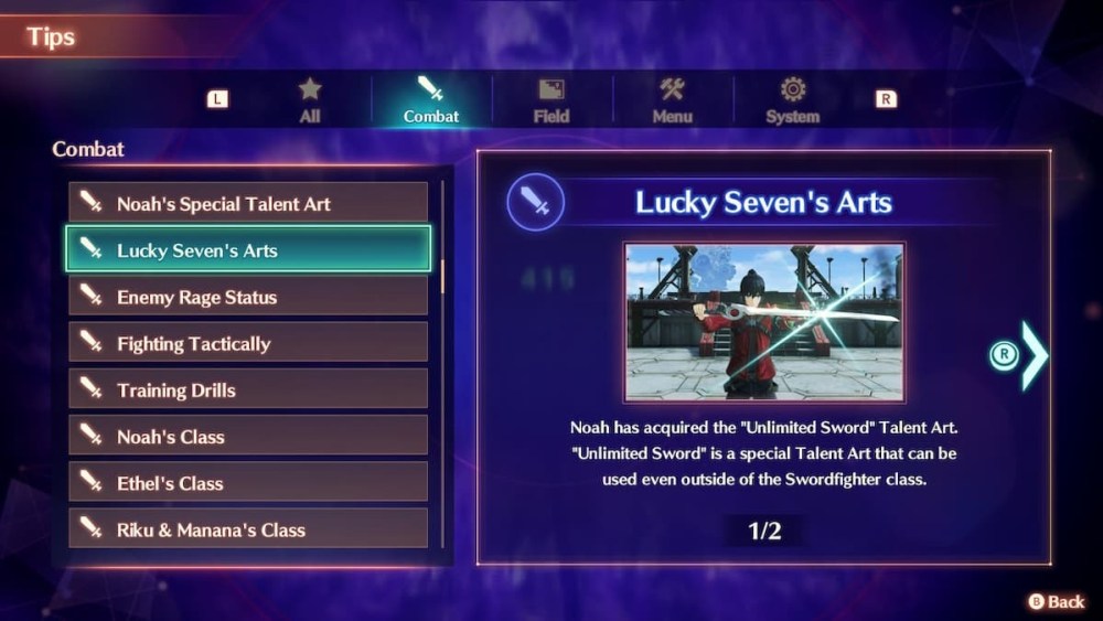 Unlimited Sword Talent Art in Xenoblade Chronicles 3