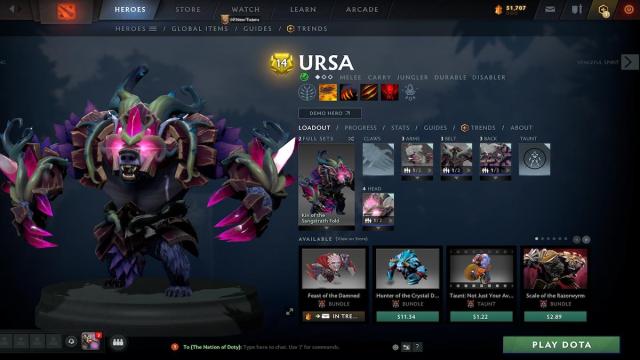 Loadout page for Ursa 